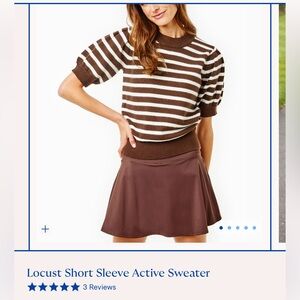 Addison Bay Locust Short Sleeve Brown & Off-White Sweater